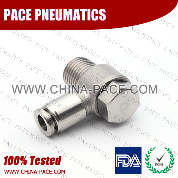 Male Banjo Stainless Steel Push To Connect Fittings, Male Banjo Elbow SS Push In Fittings